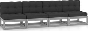 vidaXL 4-osobowa sofa z poduszkami, lite drewno sosnowe 1