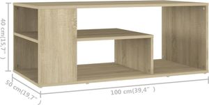 vidaXL Stolik kawowy, dąb sonoma, 100x50x40 cm, płyta wiórowa 6