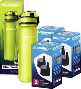 Aquaphor ZESTAW! Butelka filtrująca na wodę Aquaphor City zielona z zapasem filtów 1