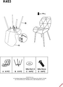 Halmar Krzesło K453 VELVET szare 2