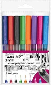 Toma Cienkopis kapilarny TOMA 0, 5mm etui 8 kolorów Toma 1