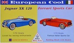 Glencoe Models Model plastikowy - Samochody European Cool - Jaguar XK-120 / Ferrari 250 - Glencoe Models (2szt) 1