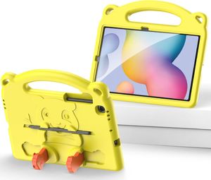 Etui na tablet Dux Ducis Etui SAMSUNG GALAXY TAB S6 LITE ( P610 / P615 ) Dux Ducis Panda Pancerne Silikonowe dla dzieci +Podstawka żółte 2