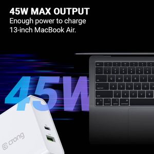 Ładowarka Crong 1x USB-A 1x USB-C 2.4 A (CRG-TUSBAC45-WHI) 2