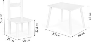 Ecotoys Stół stolik +2 krzesła meble dla dzieci komplet 5