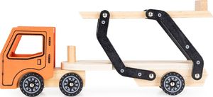 Ecotoys Drewniana zabawka ciężarówka tir laweta 4 autka 3