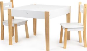 Ecotoys Stół stolik z dwoma krzesłami zestaw mebli dla dzieci ECOTOYS 1