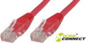 MicroConnect Patchcord U/UTP CAT5e, 1m, czerwony (UTP501R) 1