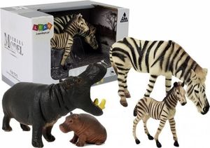 Figurka LeanToys Zwierzęta Afrykańskie - Hipopotam, zebra (7116) 1