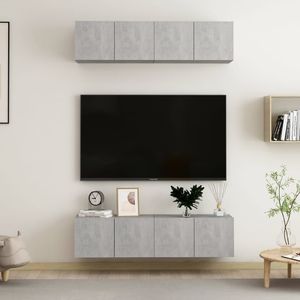 vidaXL Szafki TV, 4 szt., szarość betonu, 60x30x30 cm, płyta wiórowa 1