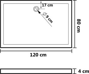 Brodzik vidaXL prostokątny 120 cm x 80 cm (148910) 7