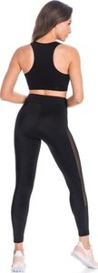 Teyli Legginsy sportowe z siateczką Mappy czarne Czarny 3XL 2