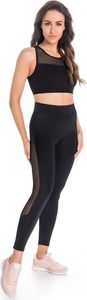 Teyli Legginsy sportowe z siateczką Mappy czarne Czarny XL 3