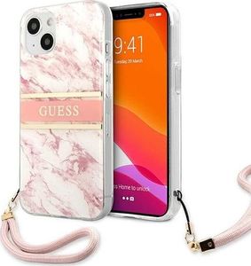 Guess Guess GUHCP13SKMABPI iPhone 13 mini 5,4" różowy/pink hardcase Marble Strap Collection 1