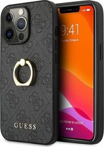 Guess Guess GUHCP13L4GMRGR iPhone 13 Pro / 13 6,1" szary/grey hardcase 4G with ring stand 1