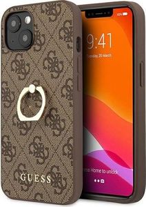 Guess Guess GUHCP13S4GMRBR iPhone 13 mini 5,4" brązowy/brown hardcase 4G with ring stand 1