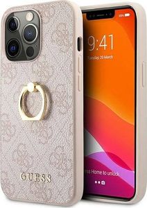 Guess Guess GUHCP13X4GMRPI iPhone 13 Pro Max 6,7" różowy/pink hardcase 4G with ring stand 1