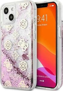 Guess Guess GUHCP13SLGPEPI iPhone 13 mini 5,4" różowy/pink hardcase Peony Liquid Glitter 1