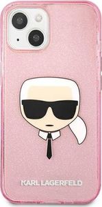 Karl Lagerfeld Karl Lagerfeld KLHCP13SKHTUGLP iPhone 13 mini 5,4" różowy/pink hardcase Glitter Karl`s Head 3