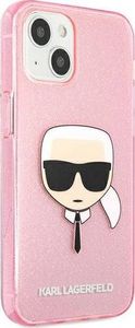 Karl Lagerfeld Karl Lagerfeld KLHCP13SKHTUGLP iPhone 13 mini 5,4" różowy/pink hardcase Glitter Karl`s Head 4