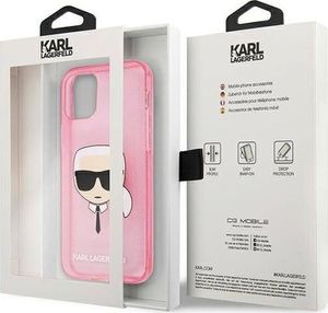 Karl Lagerfeld Karl Lagerfeld KLHCP13SKHTUGLP iPhone 13 mini 5,4" różowy/pink hardcase Glitter Karl`s Head 8