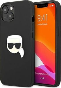 Karl Lagerfeld Karl Lagerfeld KLHCP13SPKMK iPhone 13 mini 5,4" czarny/black hardcase Leather Ikonik Karl`s Head Metal 1