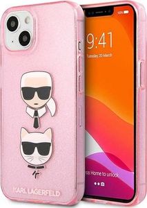 Karl Lagerfeld Karl Lagerfeld KLHCP13SKCTUGLP iPhone 13 mini 5,4" różowy/pink hardcase Glitter Karl`s & Choupette 1