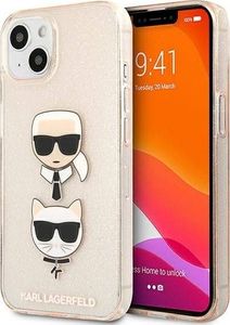 Karl Lagerfeld Karl Lagerfeld KLHCP13SKCTUGLGO iPhone 13 mini 5,4" złoty/gold hardcase Glitter Karl`s & Choupette 1