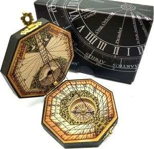 Giftdeco Zegar słoneczny oktagonalny, wieko mosiężne 1