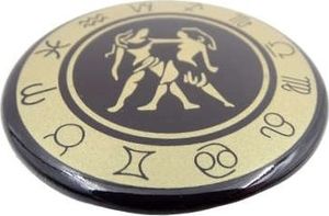 Giftdeco Bliźnięta - znak zodiaku - magnes. Śr. 6cm; metal emaliowany 3