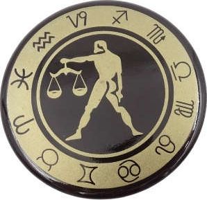 Giftdeco Waga - znak zodiaku - magnes. Śr. 6cm; metal emaliowany 1