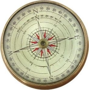 Giftdeco Kompas soczewkowy - mosiądz i szkło 1