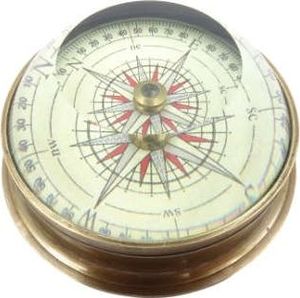 Giftdeco Kompas soczewkowy - mosiądz i szkło 2