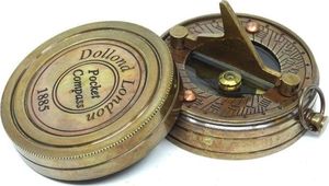 Giftdeco Kompas z zegarem słonecznym, mosiądz, retro NC1236 1