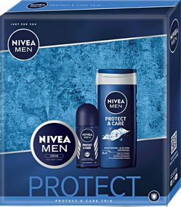 Nivea Nivea Men Protect & Care zestaw krem uniwersalny 75ml + żel pod prysznic 250ml + antyperspirant roll-on 50ml 1