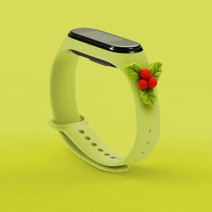 Hurtel Strap Xmas opaska do Xiaomi Mi Band 4 / Mi Band 3 silikonowy pasek bransoletka zielony (mistletoe) 2