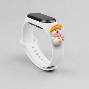 Hurtel Strap Xmas opaska do Xiaomi Mi Band 4 / Mi Band 3 świąteczny silikonowy pasek bransoletka biały (bałwanek 2) 2