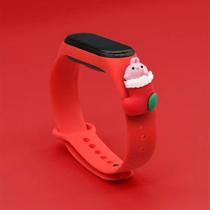 Hurtel Strap Xmas opaska do Xiaomi Mi Band 4 / Mi Band 3 świąteczny silikonowy pasek bransoletka czerwony (mikołaj 1) 2