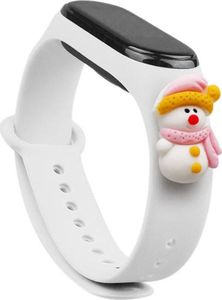 Hurtel Strap Xmas opaska do Xiaomi Mi Band 6 / Mi Band 5 świąteczny silikonowy pasek bransoletka biały (bałwanek 2) 1