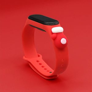 Hurtel Strap Xmas opaska do Xiaomi Mi Band 6 / Mi Band 5 silikonowy pasek bransoletka czerwony (rękawiczka) 2
