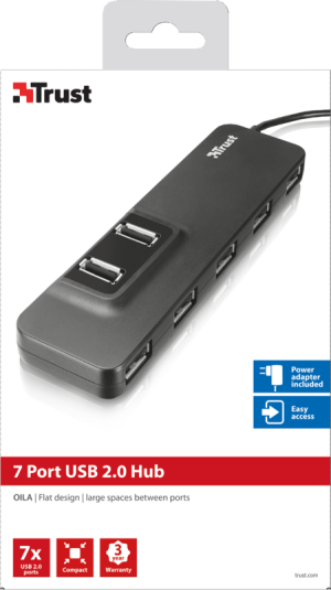 HUB USB Trust Oila 7x USB-A 2.0 (20576) 7