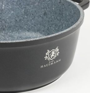 Karl Hausmann Garnek 4,4L granitowy z powłoką greblon + uchwyty 2