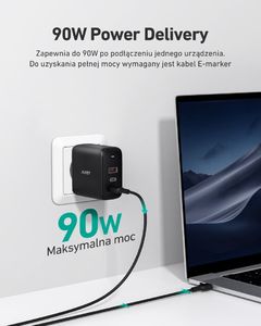 Ładowarka Aukey PA-B6S 1x USB-A 2x USB-C 4.5 A (PA-B6S) 5