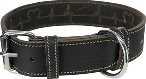 Trixie Rustic Heartbeat, obroża, dla psa, czarna, z grubej skóry, L–XL: 55–65 cm/40 mm 1