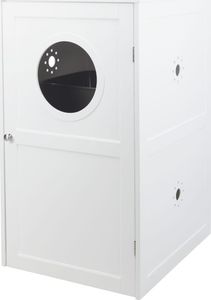 Trixie Szafka na kuwetę, dla kota, biała, MDF, XL, 53x90x58 cm, dwupoziomowa 4