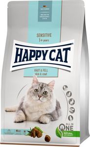 Happy Cat Sensitive Skin & Coat, sucha karma, dla dorosłych kotów, dla zdrowej skóry i sierści, 4 kg, worek 1