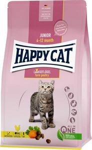 Happy Cat Junior Farm Poultry, sucha karma, dla kociąt w wieku 4-12 mies, drób, 4 kg, worek 1