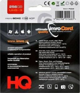 Karta Imro MicroSDXC 256 GB Class 10 UHS-I/U3  (2_409499) 2