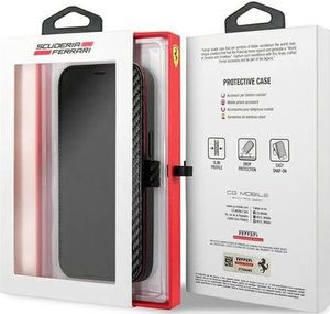 Ferrari Ferrari FESAXFLBKP13SBK iPhone 13 mini 5,4" czarny/black book On Track Carbon Stripe 7