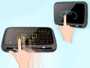 Klawiatura Alogy Dotykowa USB + Touchpad H18+ Bezprzewodowa Czarna US (9948) 4